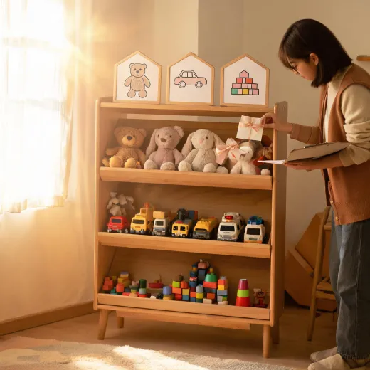 Family advisor planning toy shelf