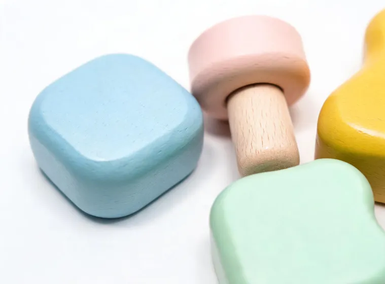 Non-toxic painted wooden toy details